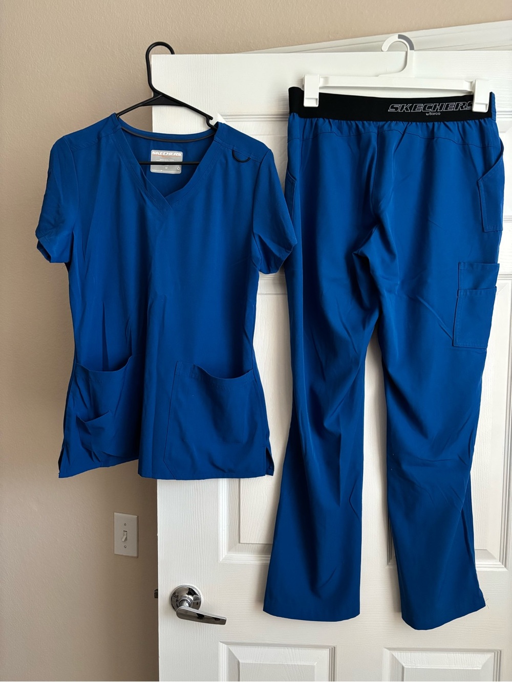 Skechers Royal Blue Scrub Set - Top & Pants